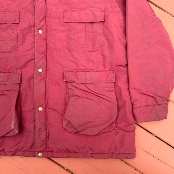 Vintage 80s LL Bean Outerwear Red Winter Baxter State Parka Jacket Puffer Coat - Picture 6 of 12